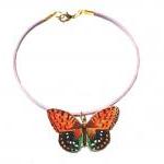 Butterfly Charm Bracelet, Wooden Butterfly Charm..
