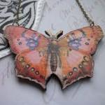 The Power Of Flight Wooden Butterfly Necklace..