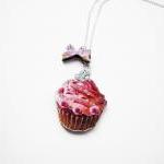 Cupcake Necklace, Bow Necklace, Wooden Necklace,..